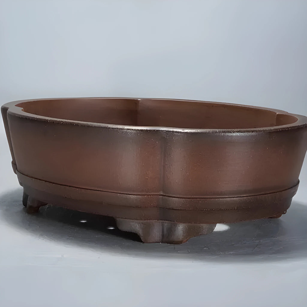 A classical simple purple clay flower pot for plants, shown with approximate dimensions 50cm by 39cm.