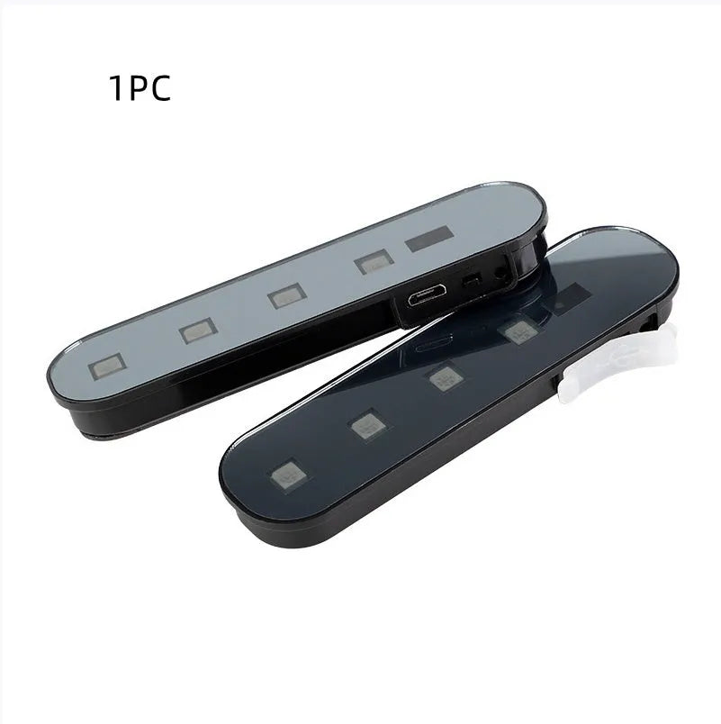 T-type colourful acrylic car door induction lamp with magnetic base attached to vehicle door