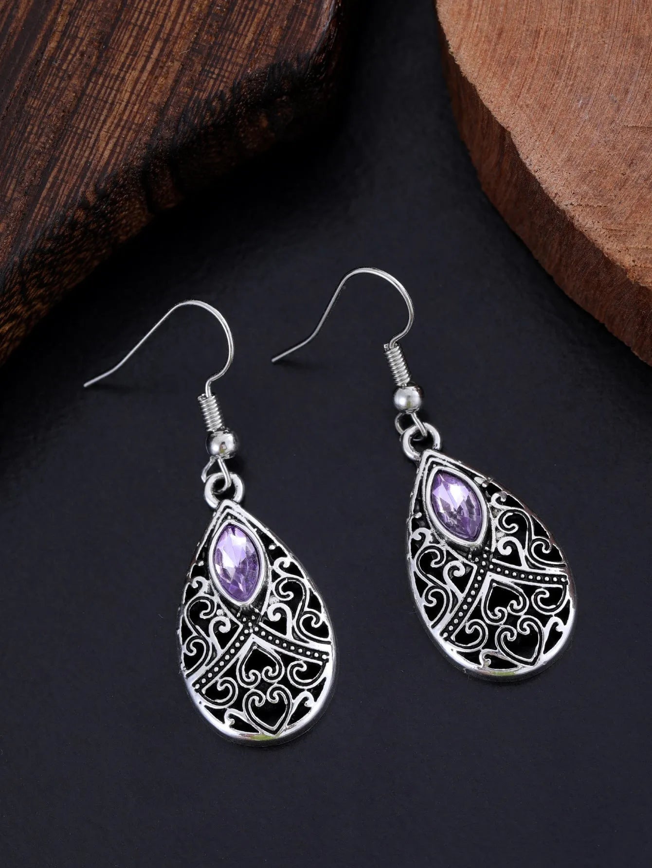 Retro water droplet drop earrings for women, alloy, 2.5 cm length, three style options