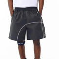 Functional drawstring shorts in dark grey, white and apricot colours with elastic waistband