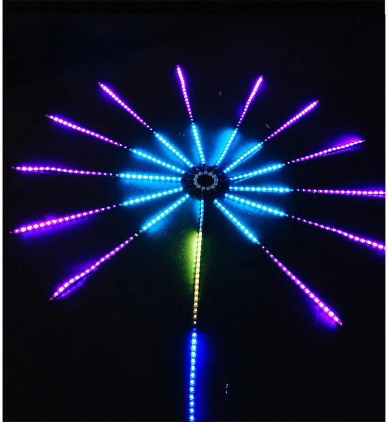 LED voice-activated marquee fireworks light belt with RGB Symphony, 5050 beads, USB power and remote control