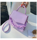 Women's PU one-shoulder crossbody bag, horizontal square shape, 18cm top width, seven colours including black and red