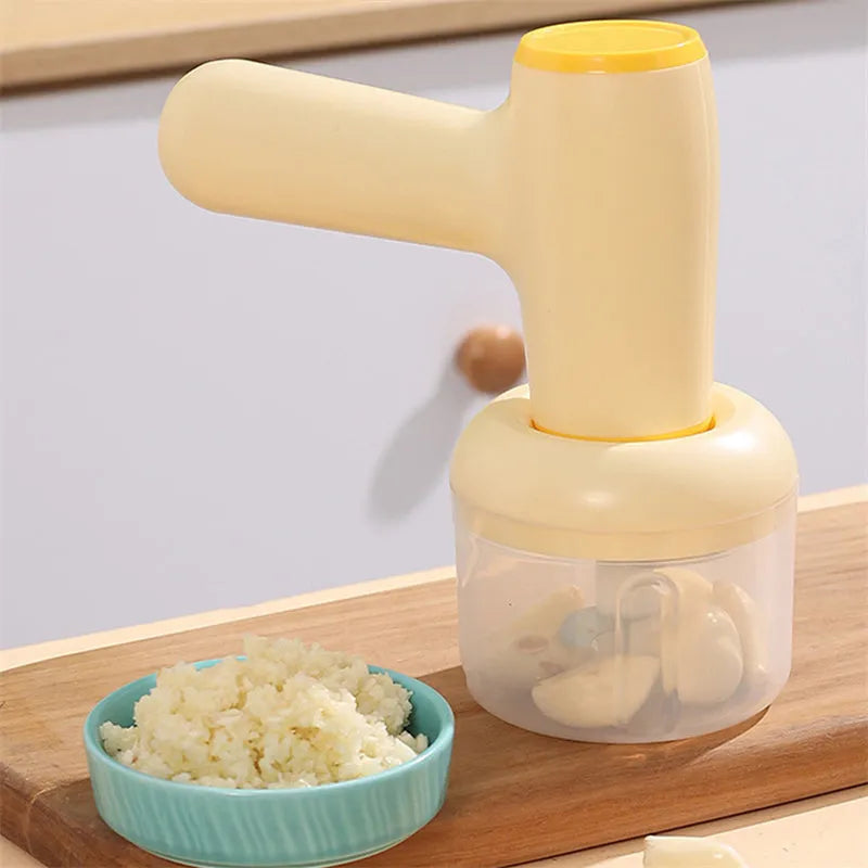 2 in 1 handheld electric garlic chopper with 304 blade, 250ml cup, USB Type-C rechargeable, khaki or beige