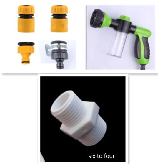 Green high-pressure foam spray gun with adjustable nozzle for car washing and garden use