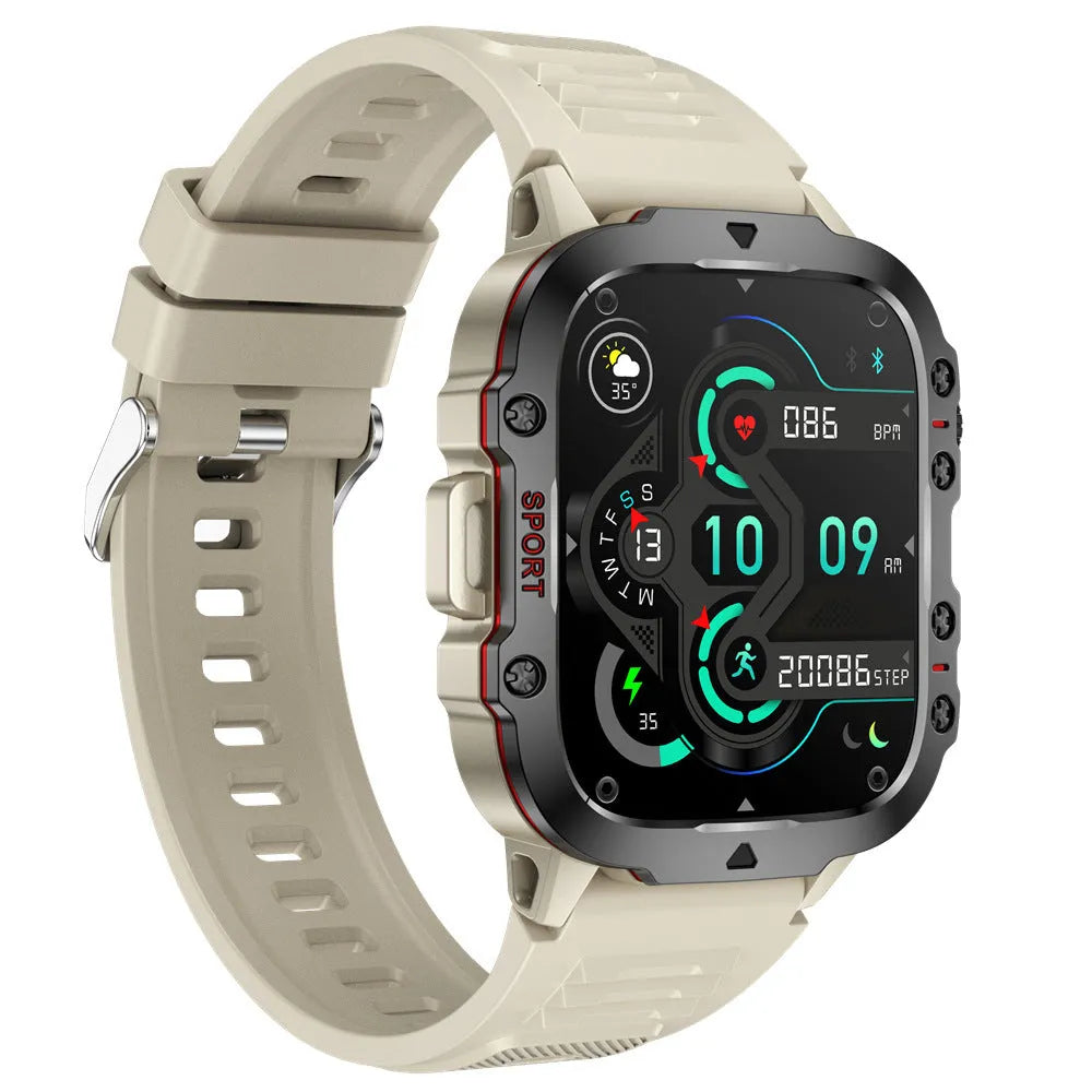 QX11 Smart Bluetooth Watch in black zinc alloy case with TFT screen, shown on a silicone strap.