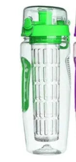 32oz Tritan fruit infuser water bottle with fruit cup compartment in multiple style options