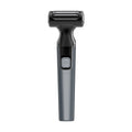 Electric hair trimmer and shaver in blue or black, fully washable ABS body, dry battery powered, for women and men