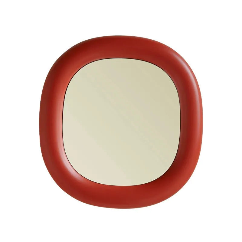 Desktop bubble mirror with high-definition aluminium lens in cream yellow colour, 322mm x 340.5mm, white backing