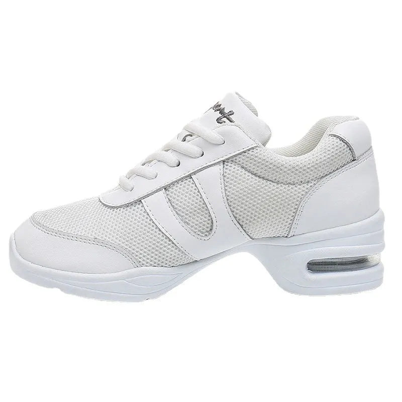 Modern women white mesh dancing shoes with polyurethane sole for dance sports