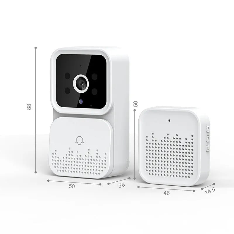 White X6 wireless video doorbell with infrared night vision camera and Ding Dong ringtone, USB charging, no wiring installation
