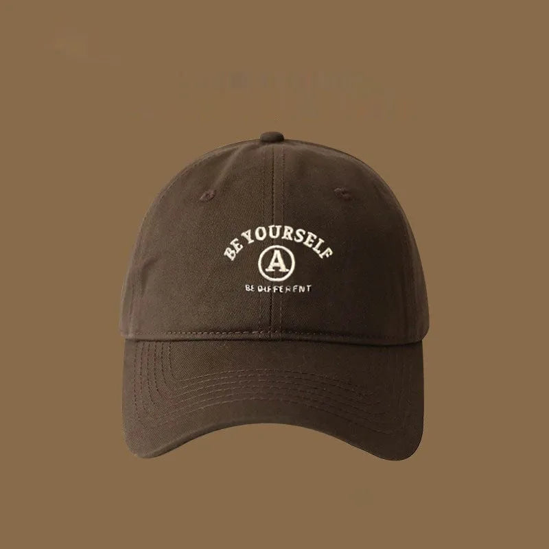 Cotton baseball cap for women embroidered couple face adjustable head circumference sun protection quick drying breathable drop resistant