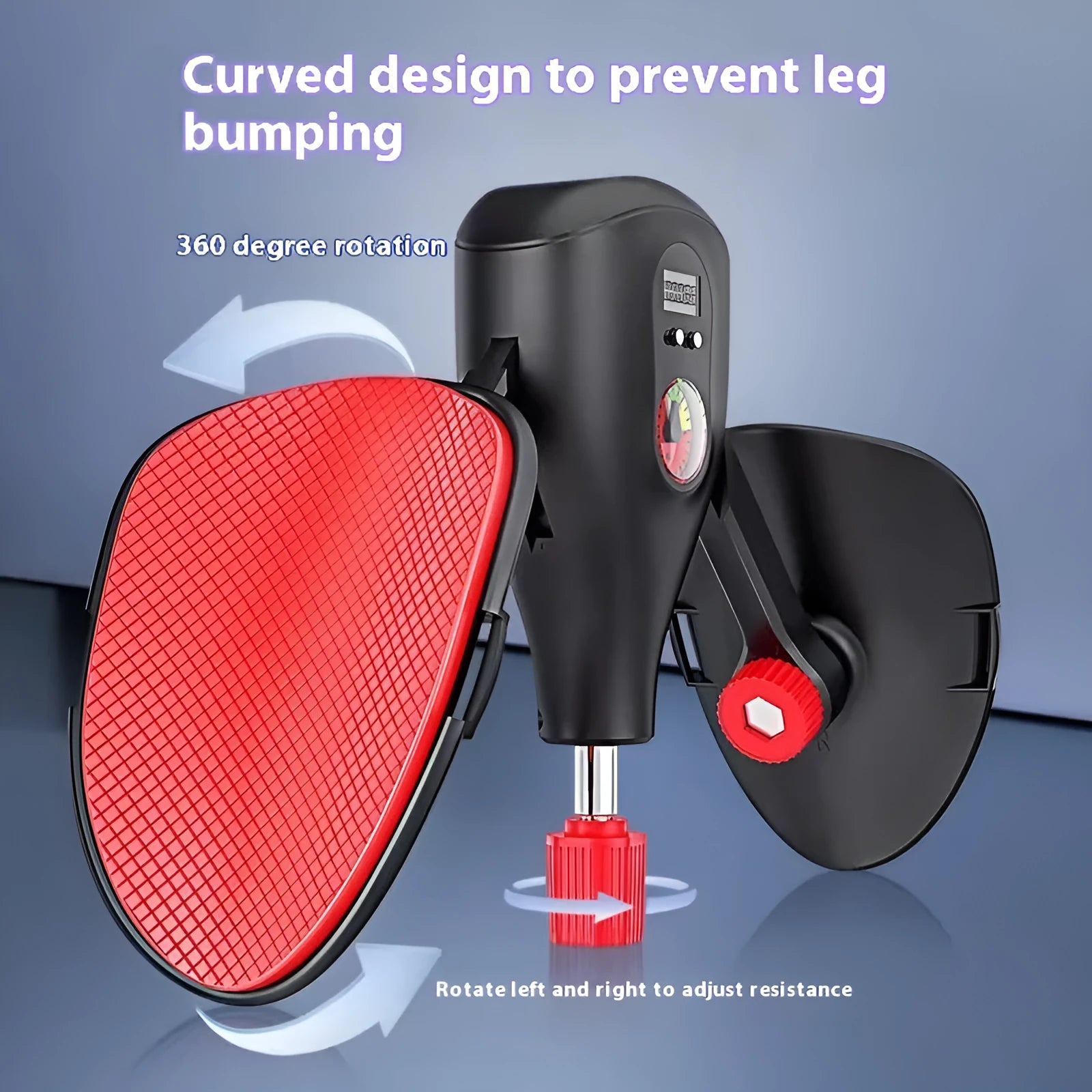 Black Kegel trainer for men's PC muscle exercise, made from PA and fibreglass, shown with optional straps.