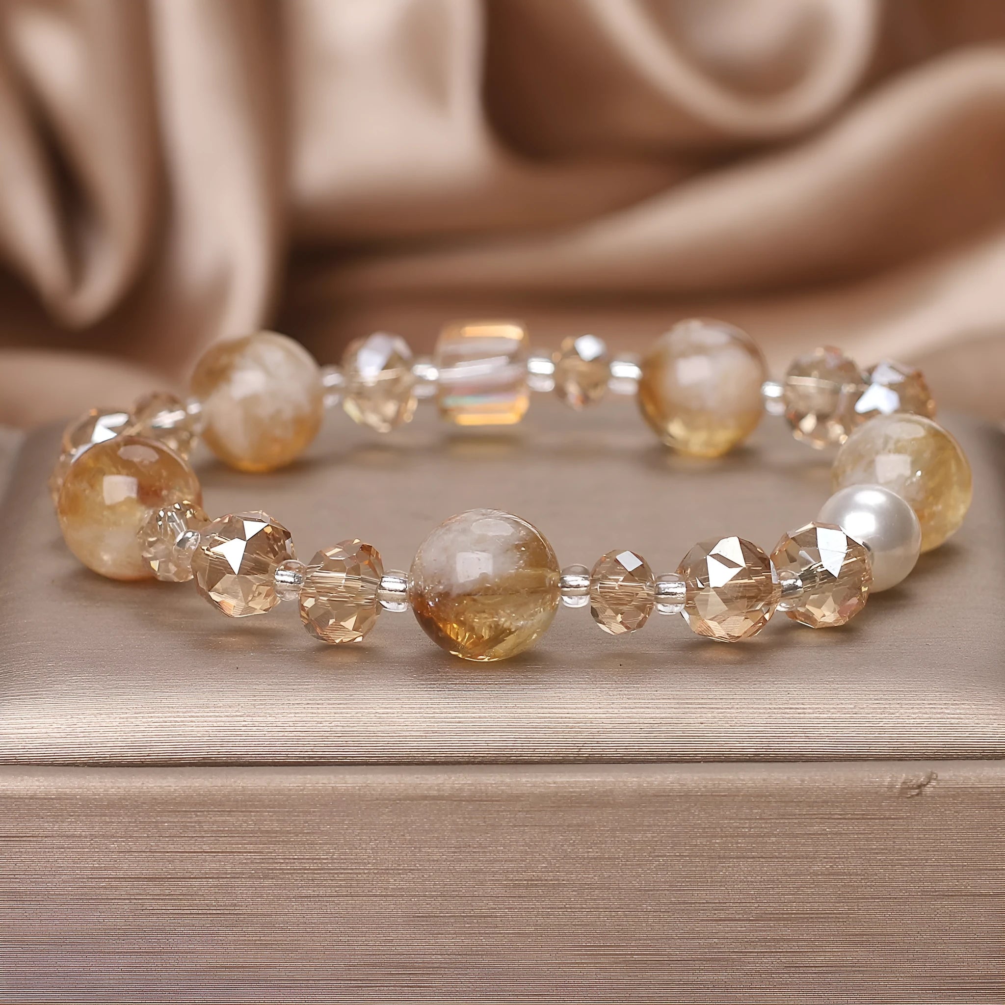 Women's light luxury artificial crystal bracelet in lemon crystal colour with animal and zodiac design