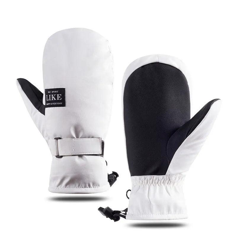 Black touch screen cycling gloves with waterproof windproof features for winter riding