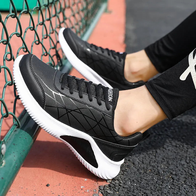 Casual sports running shoes with microfiber upper, mesh lining, PU sole, colour-matching design, sizes 39-44