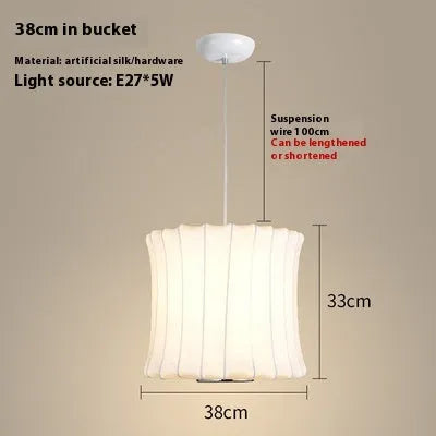 Fabric chandelier lantern lamp with iron frame, LED light source, available in multiple sizes from 30cm to 80cm