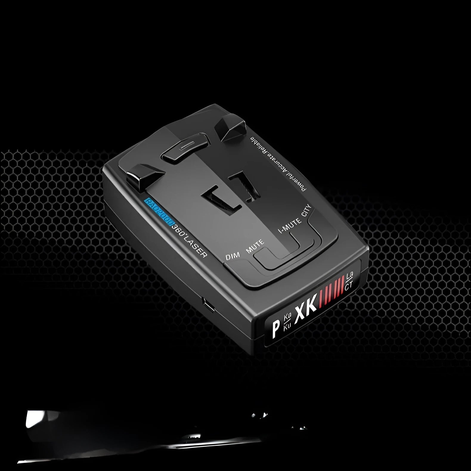 Laser velocimeter for car speed measurement with compact 103mm x 65mm x 28mm dimensions