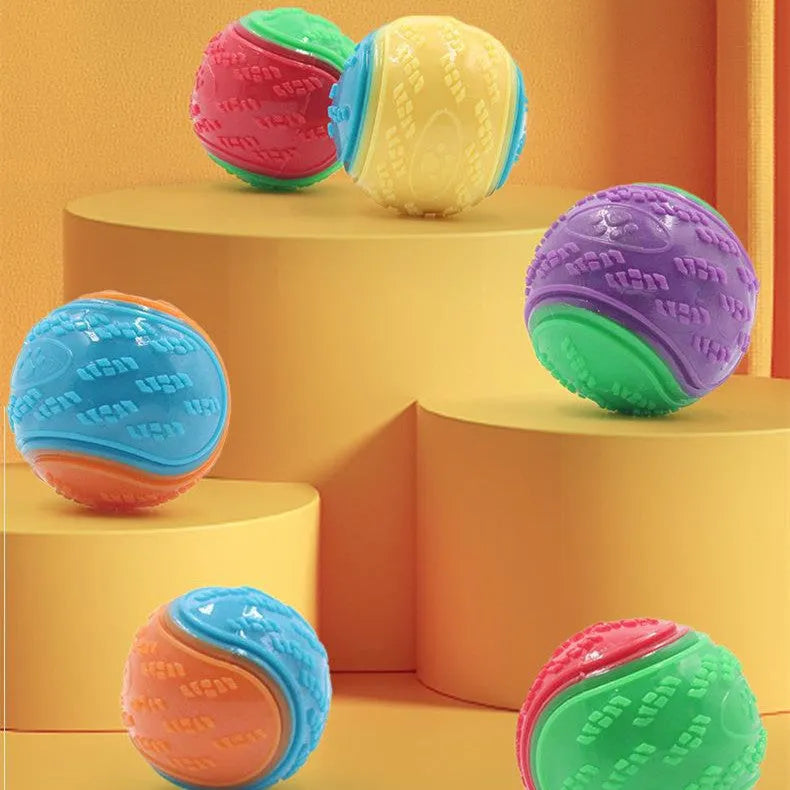 Dog Molar Long Lasting Ball TPR Toy – random colour rubber chew ball for pets