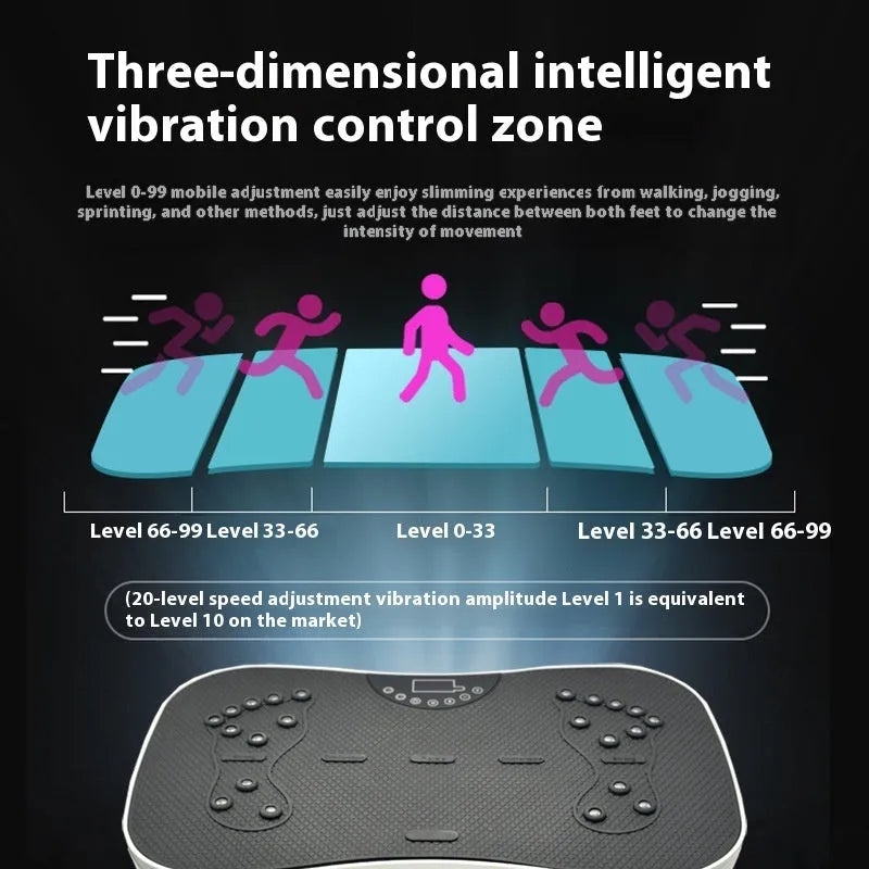 Intelligent remote control sports fitness power plate in black or pink colour with massage magnet function