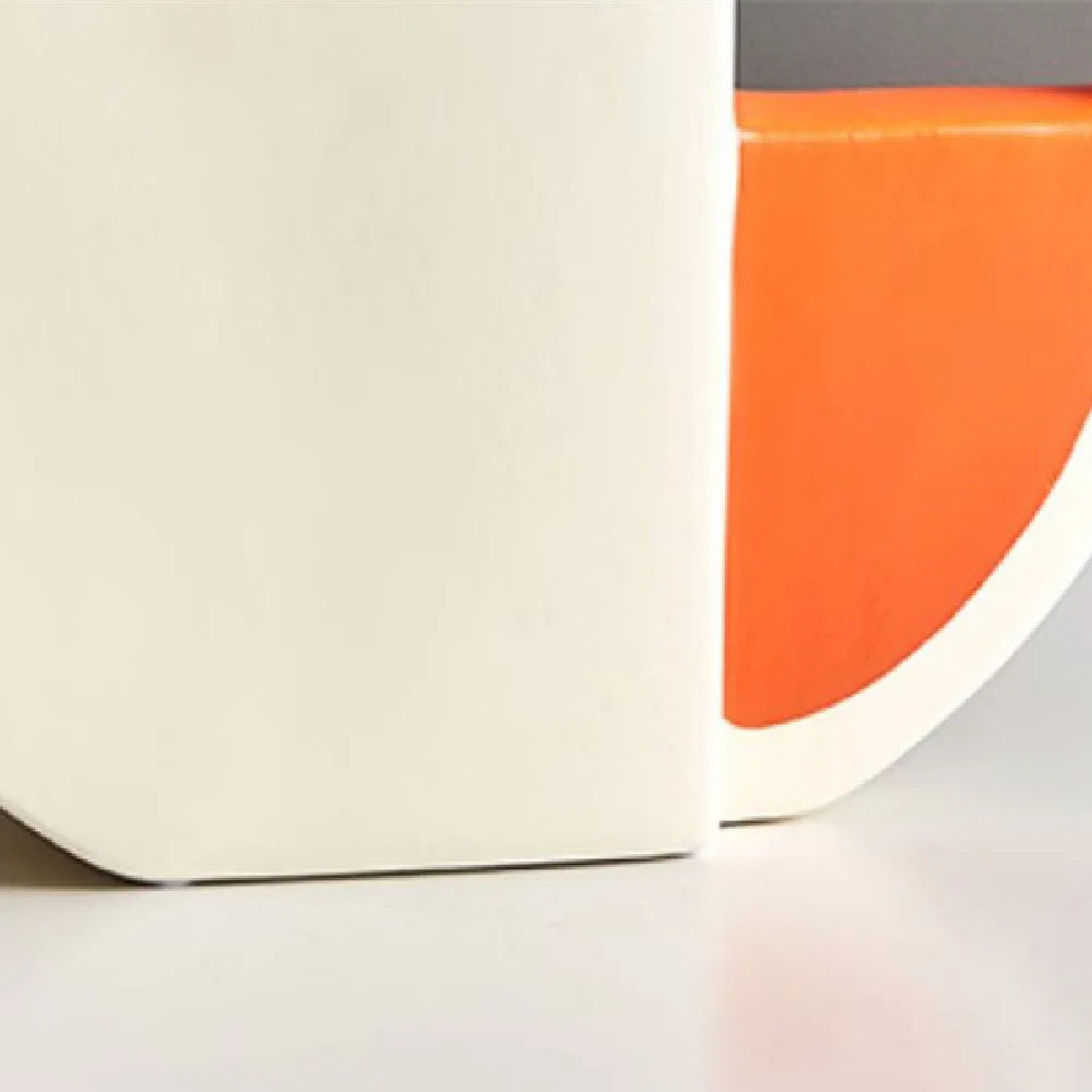 Modern ceramic vase in orange and white, 21.5x24x6cm with 10cm diameter, simple decorative style