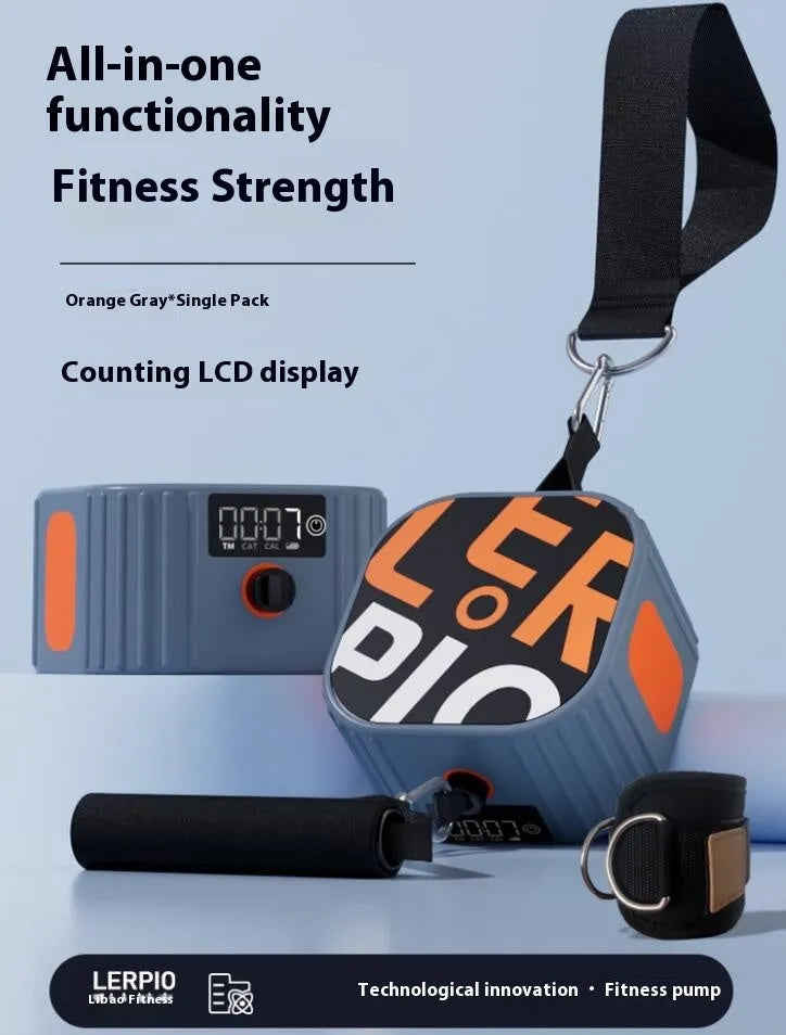 Intelligent adjustable fitness tensioner with iron and ABS construction showing resistance settings