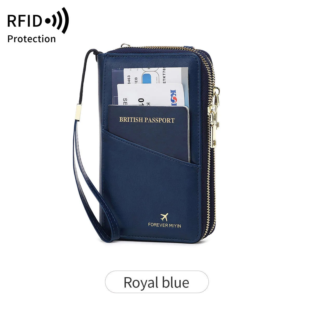 RFID multi-functional double zipper crossbody wallet in shell starfish design with letter pattern