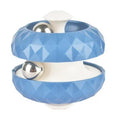 Diamond pattern ball track gyro fidget toy in blue ABS plastic – handheld stress relief toy for kids