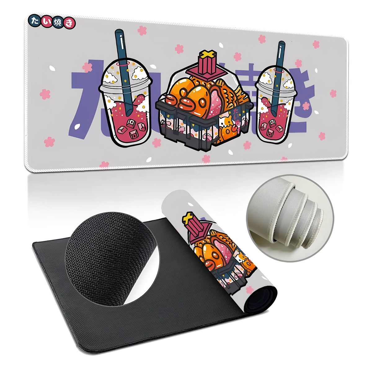 Extra large thickened natural rubber mouse pad in a choice of printed styles and sizes from 300x600mm to 600x1200mm.