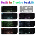 Mini wireless Bluetooth laser touch keyboard flying squirrel with 7-colour backlight, black ABS casing, 69 keys