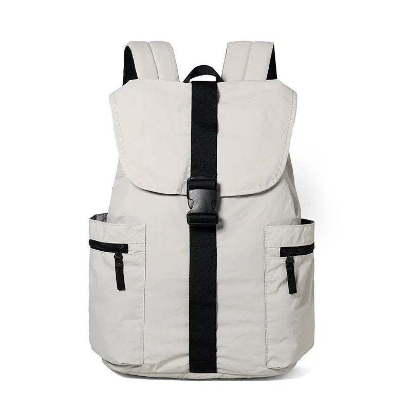 Unisex casual backpack in solid colour, PU exterior, nylon lining