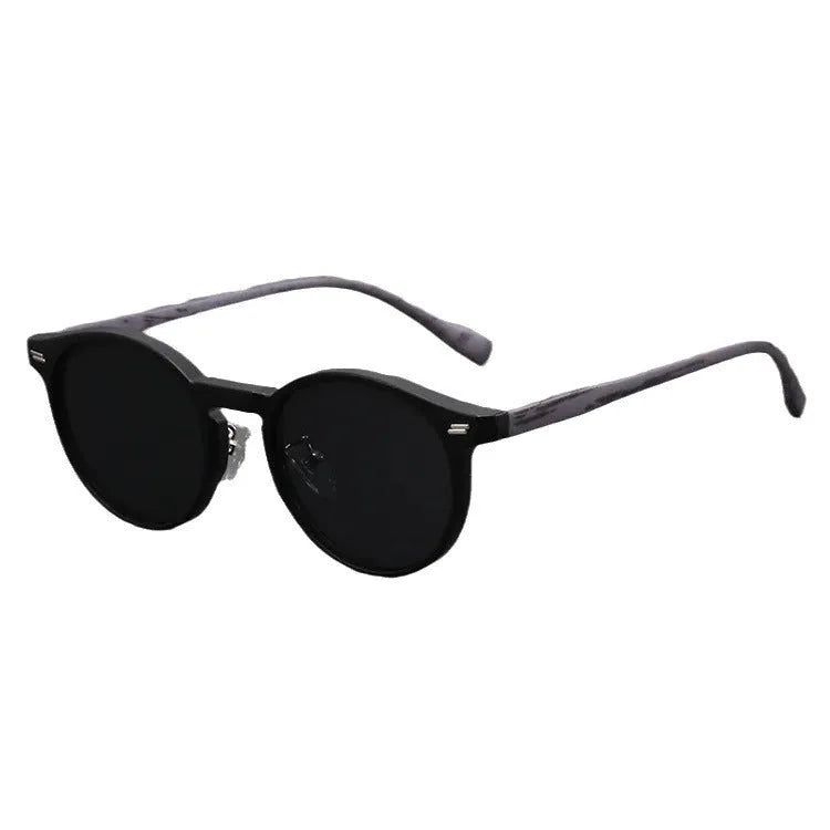 Retro frosted round rim sunglasses in multiple colour options with pattern designs