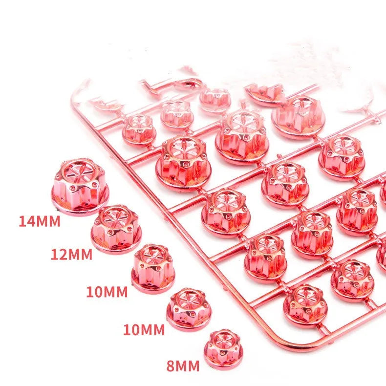 Set of 30 ABS plastic motorcycle screw covers in various colours for engine thread protection