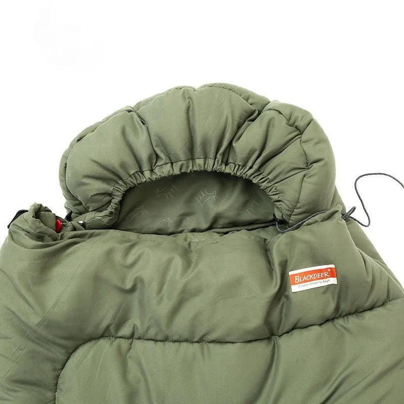 Outdoor cold-proof ultra-light cotton sleeping bag quilt shown in ochre colour