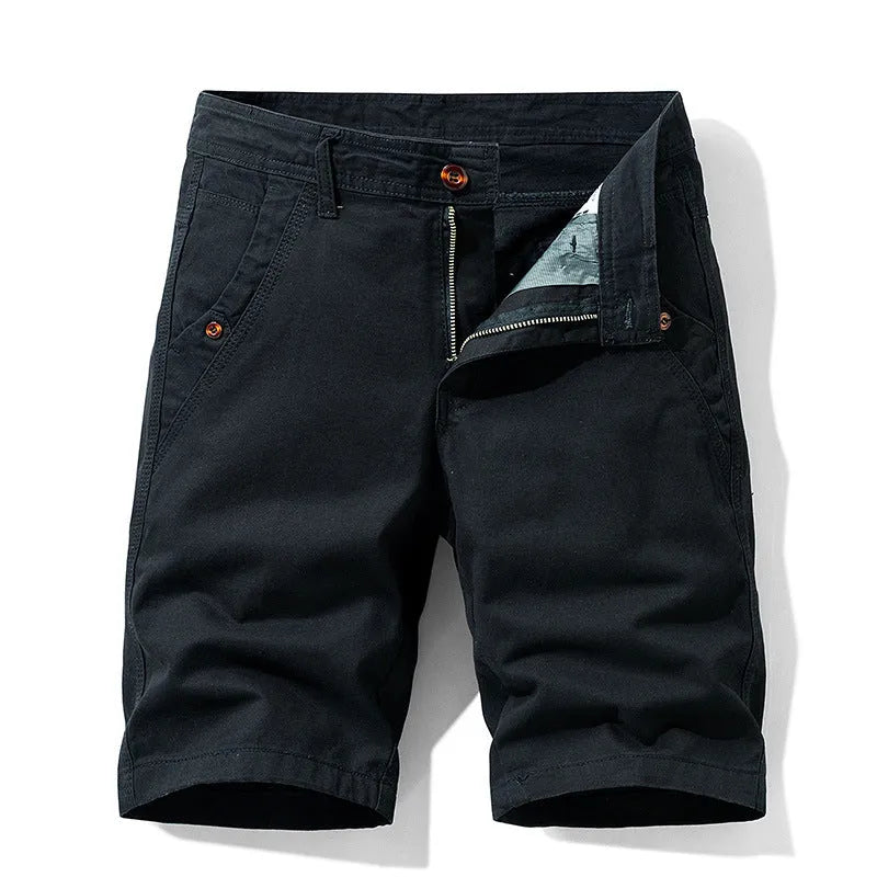 Pure cotton casual overalls pants in a straight leg style with a zipper fly, shown in khaki colour.