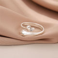 Creative geometric adjustable ring in copper with silver plating