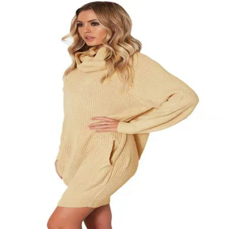 Women's loose slim pullover sweater in apricot, black or yellow with regular sleeves and splicing details