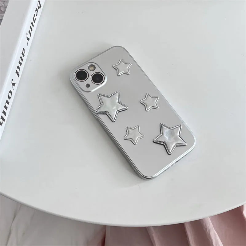 Stereo XINGX silver soft shell silicone phone case with electroplated finish for iPhone models