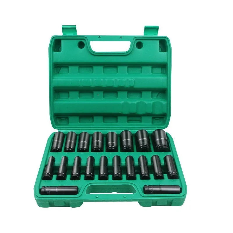 20-piece lengthened hexagon socket set in chrome vanadium steel with electrophoresis black finish, 8-32 range