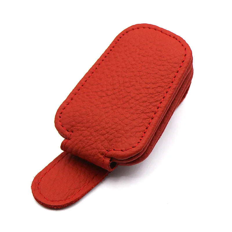 Universal car sunglasses holder with clip for sun visor attachment in four colour options