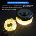 Rechargeable outdoor tent string lighting with 30 LEDs along 8 metres of flexible material