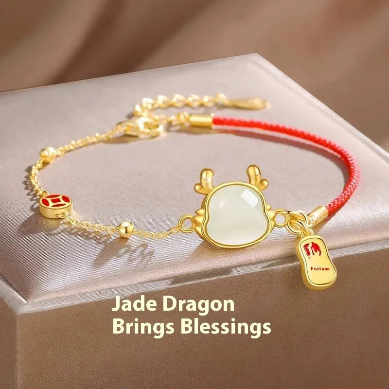 SL173Nafon women's silver dragon zodiac bracelet with electroplated finish and New Chinese style design