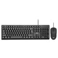 Black wired USB keyboard and mouse set KM160 with 1.5m cable for laptop and desktop computers