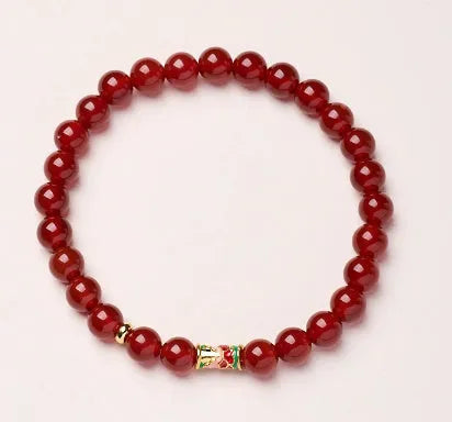 Handmade tigereye beaded bracelet with small fish pendant, natural stone beads, multiple colour options including golden tiger eye