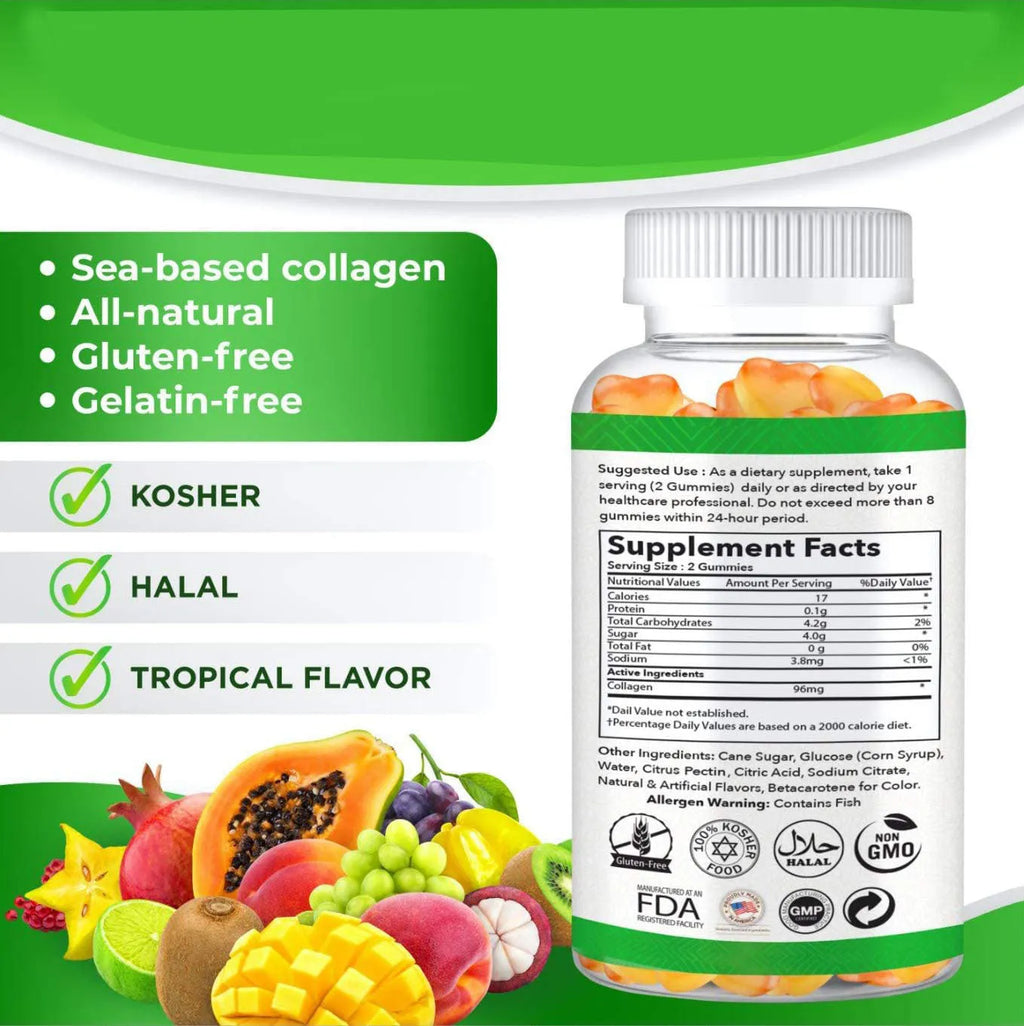 Collagen soft sweets fudge style, 60 gummies in a 60 g pack for cool dry storage