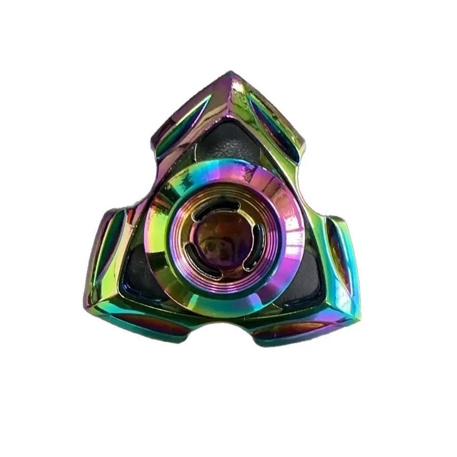 Alloy metal fingertip decompression gyro toy in silver and colourful finishes