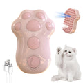 Self-cleaning cat steam brush with blue light, silicone bristles, and rechargeable spray function