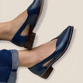 Women's casual side empty shoes in black with pointed toe and artificial PU upper