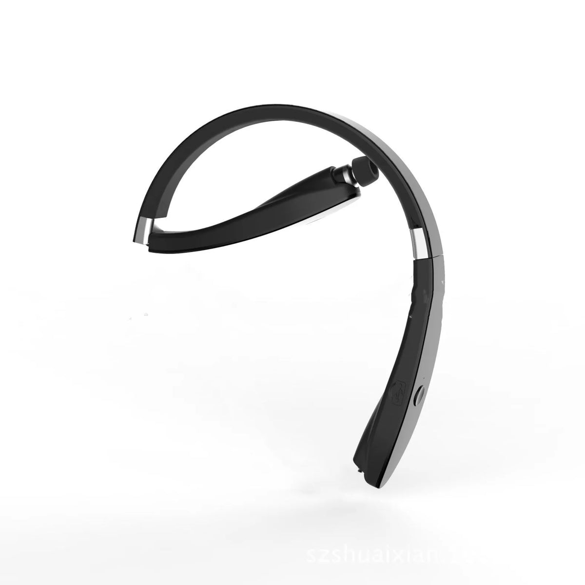 SX991 wireless retractable earbuds in black, neckband Bluetooth 5.0 headset with battery display.