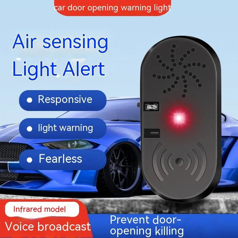 Black car door reminder with infrared sensor for vehicle door status detection