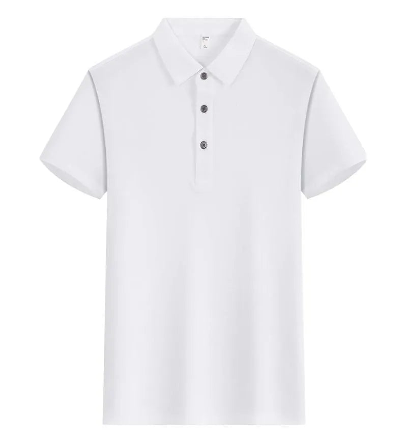 Men's cotton polo collar work shirt in multiple colours with short sleeves